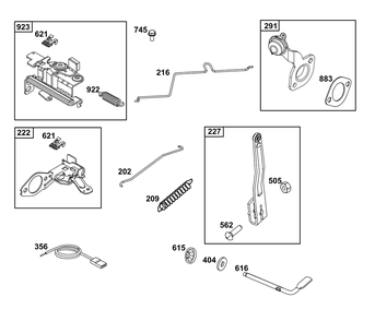 Controls Group Diagram and Parts List for 100802-0064-H5 100000 - 19Z999 Briggs and Stratton Engine